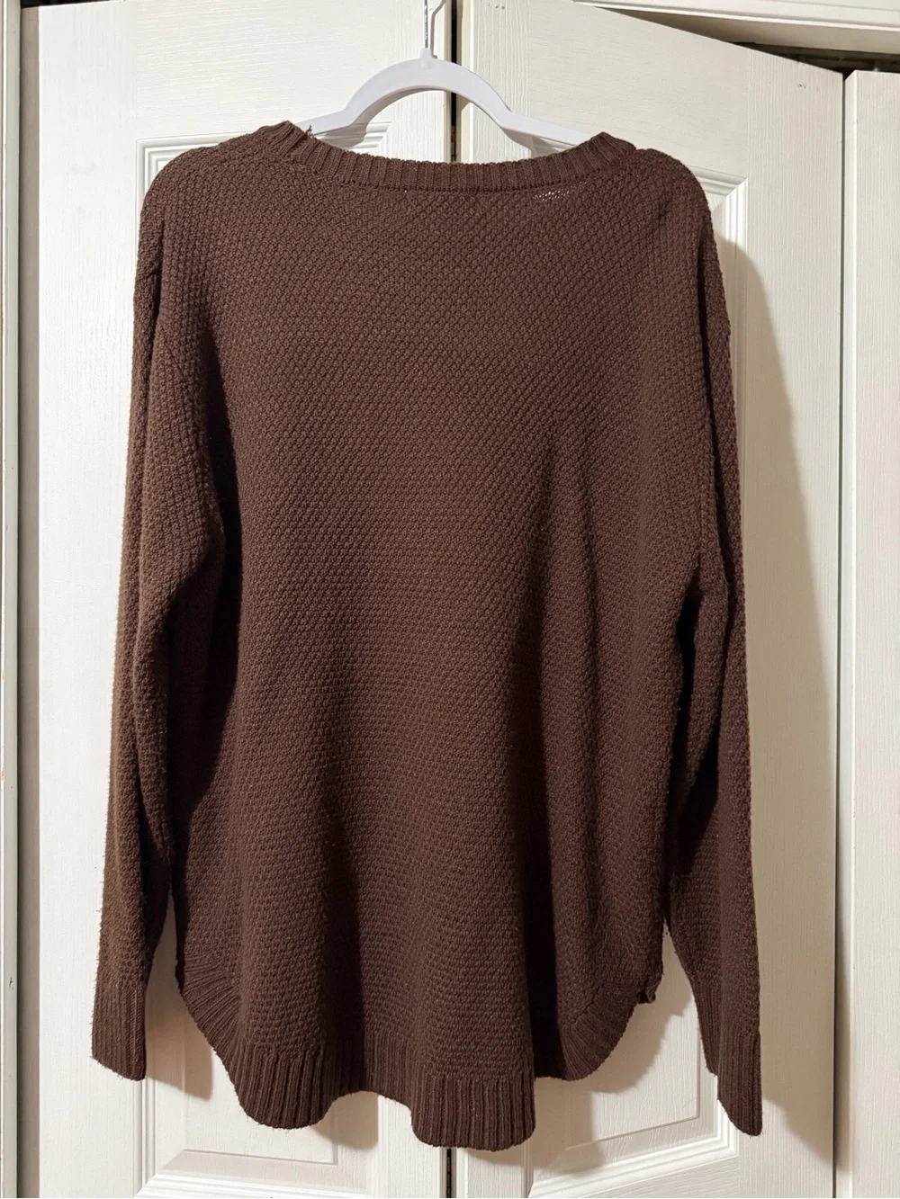 Zenana Chocolate Brown Crewneck Sweater - 1X/2x - Picture 11 of 16